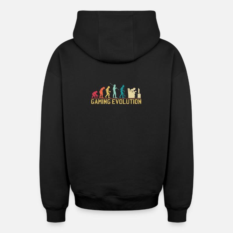 Gaming Evolution Artwork - Oversized Heavyweight Unisex Zip Hoodie - black