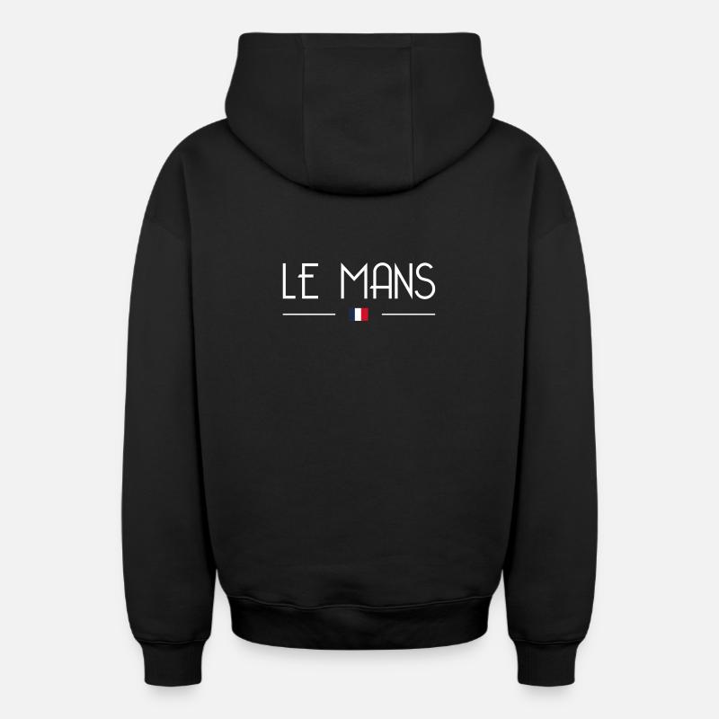 Ville française - Sweat à capuche unisexe zippé oversize épais SPREAD - noir