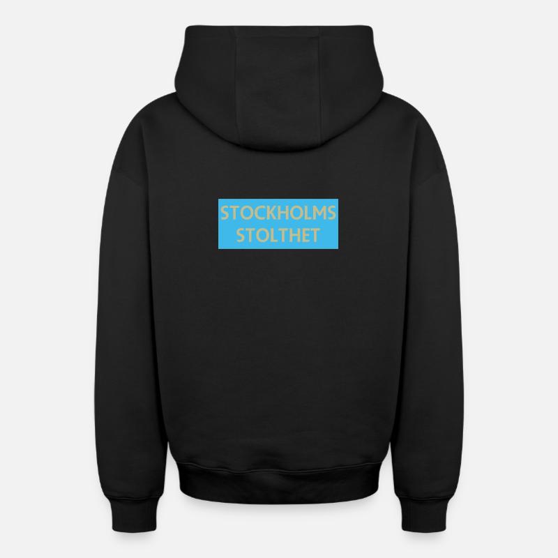 Fierté de Stockholm - Sweat à capuche unisexe zippé oversize épais SPREAD - noir