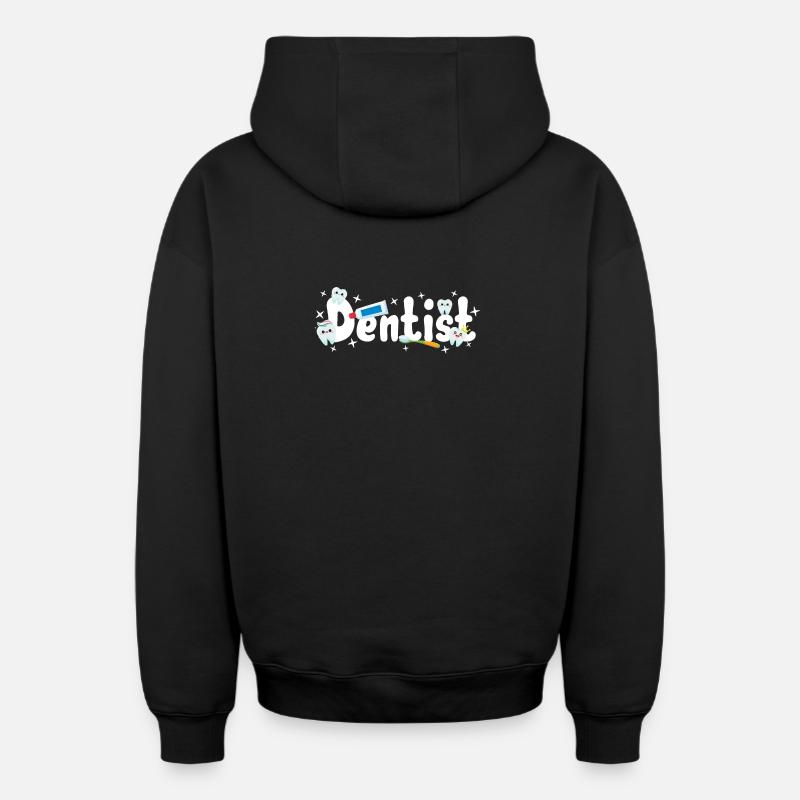 Dentiste Dentiste - Sweat à capuche unisexe zippé oversize épais SPREAD - noir
