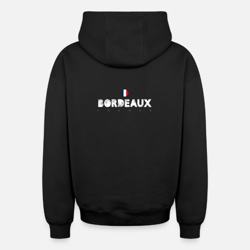 Bordeaux - Oversized Heavyweight Unisex Zip Hoodie - Schwarz