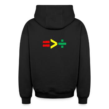 Juneteenth : l’égalité est plus grande que la division 1865 - Sweat à capuche unisexe zippé oversize épais SPREAD - noir - Dos - AI Model Male 185 dark (185cm)