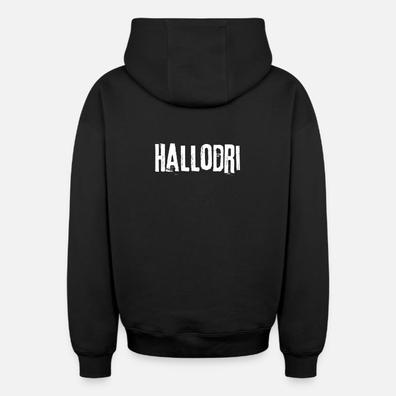 Hallodri - Sweat à capuche unisexe zippé oversize épais SPREAD - noir