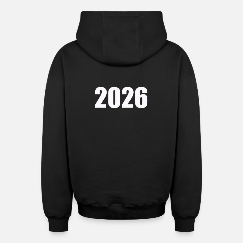 2026 - Sweat à capuche unisexe zippé oversize épais SPREAD - noir