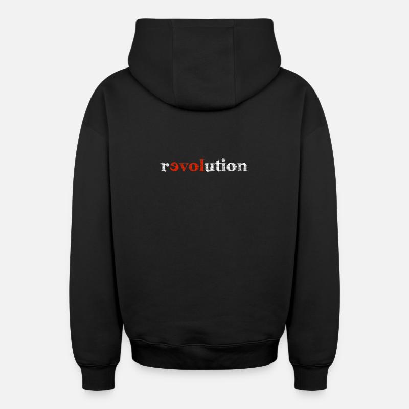 révolution - Sweat à capuche unisexe zippé oversize épais SPREAD - noir