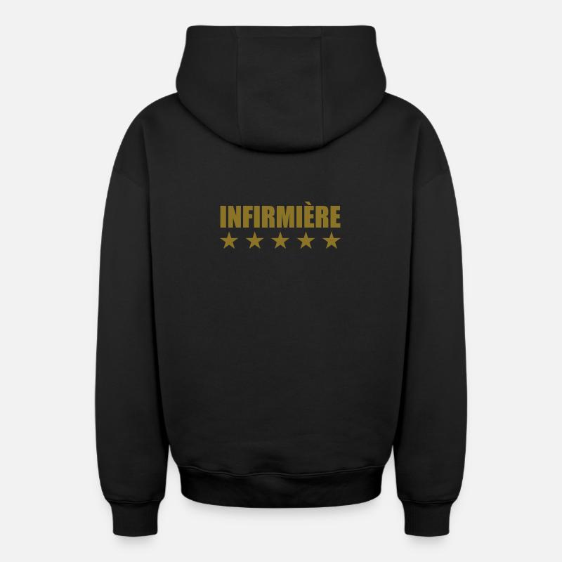 Infirmière - Sweat à capuche unisexe zippé oversize épais SPREAD - noir