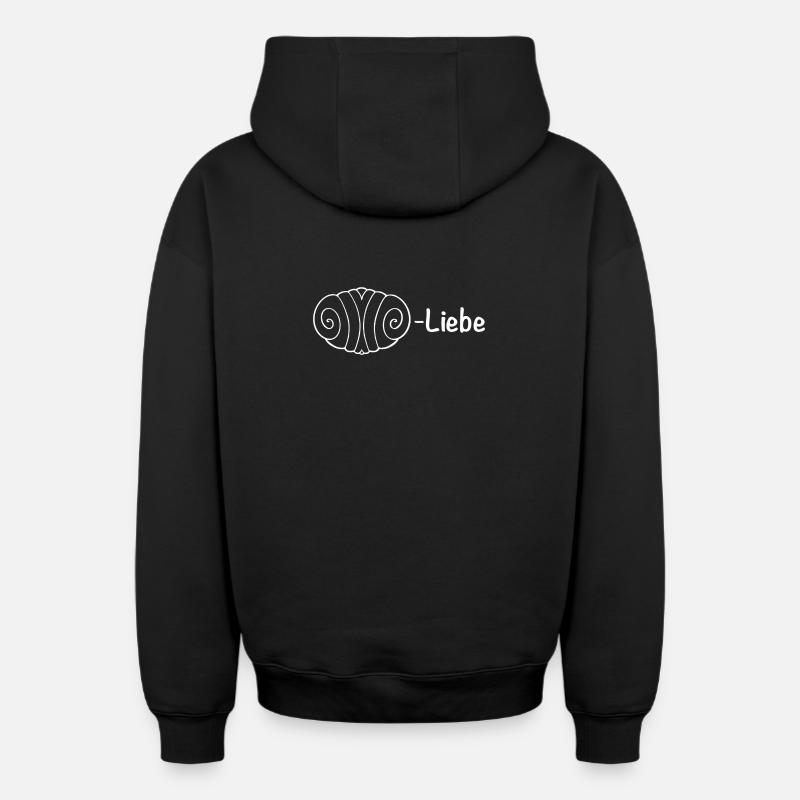 Franzbroetchen Love - Sweat à capuche unisexe zippé oversize épais SPREAD - noir
