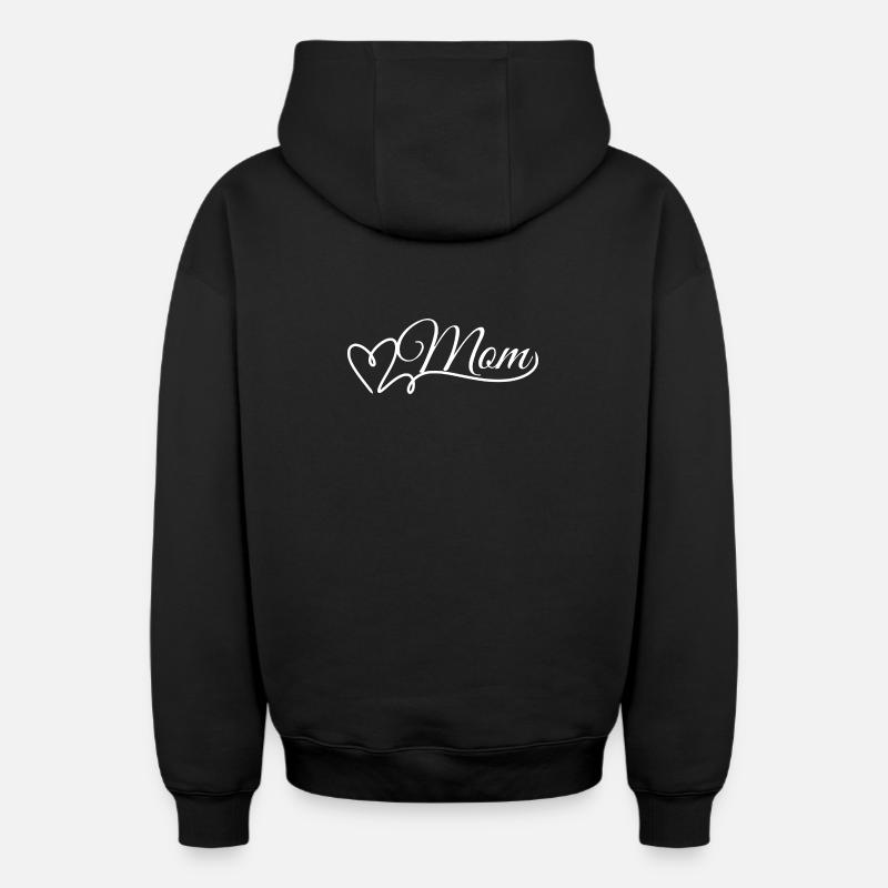 Mom - Sweat à capuche unisexe zippé oversize épais SPREAD - noir