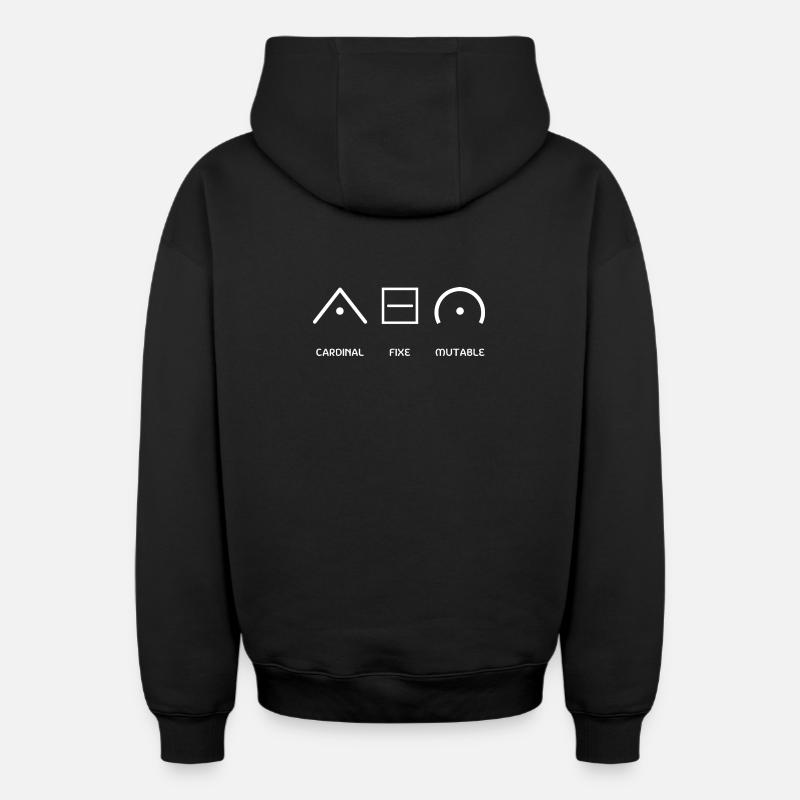 Mode Astrologique - Sweat à capuche unisexe zippé oversize épais SPREAD - noir