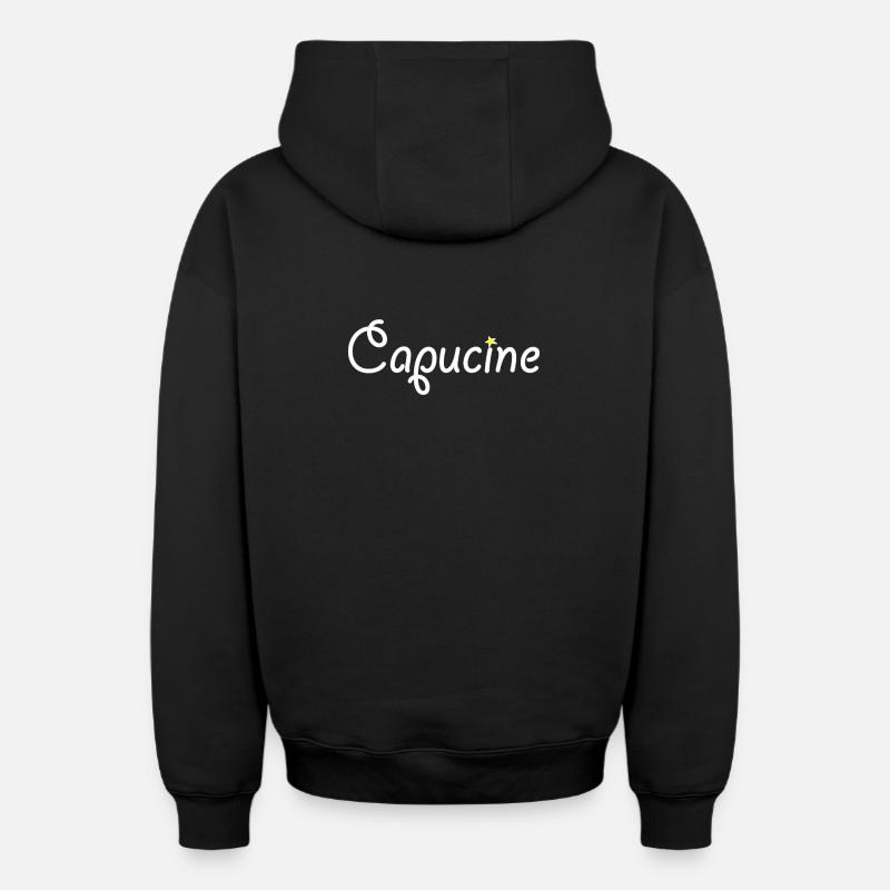 Capucine - Sweat à capuche unisexe zippé oversize épais SPREAD - noir