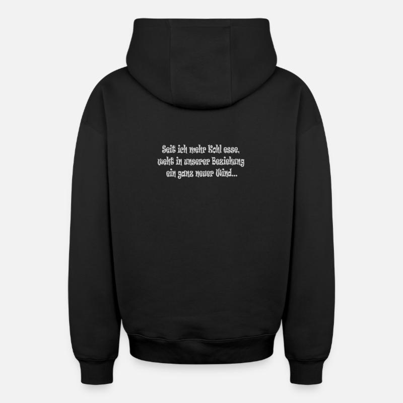 Un nouveau vent... - Sweat à capuche unisexe zippé oversize épais SPREAD - noir