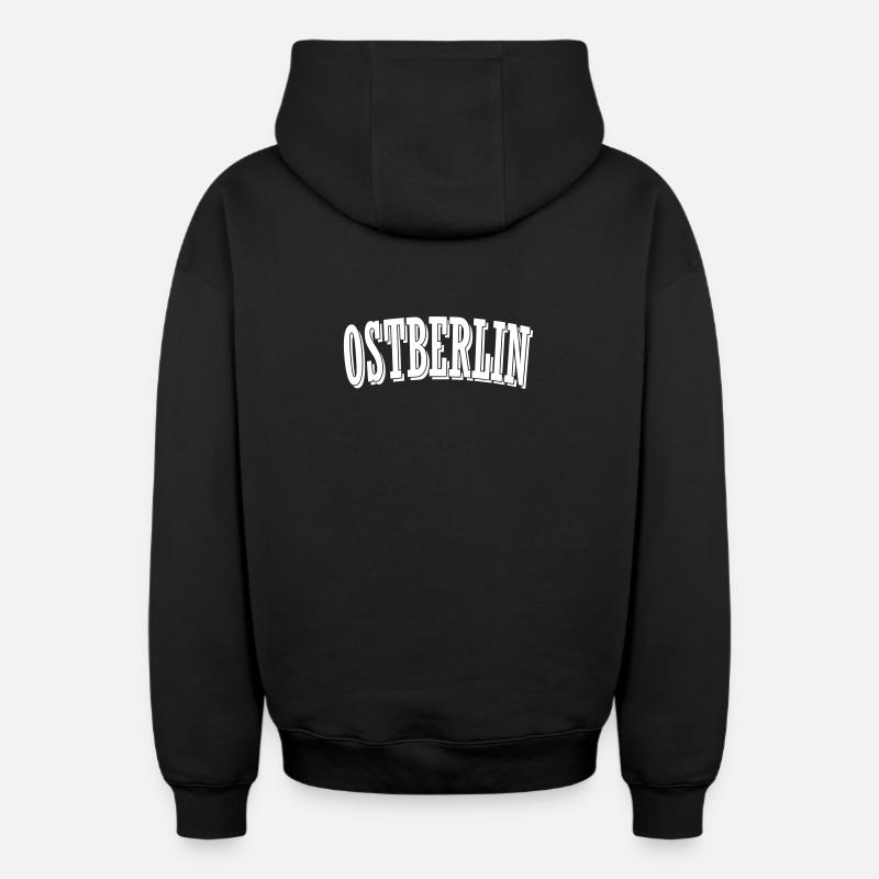Maillot de Berlin-Est - Sweat à capuche unisexe zippé oversize épais SPREAD - noir