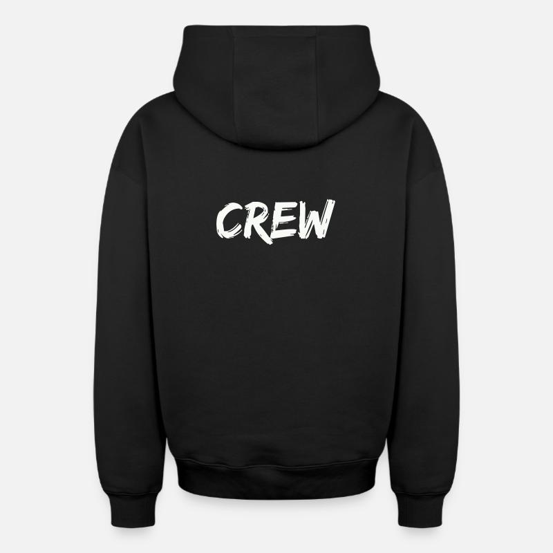 équipage - Sweat à capuche unisexe zippé oversize épais SPREAD - noir