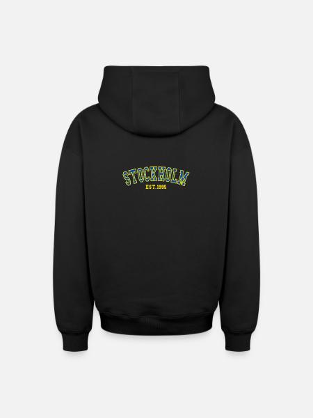 Stockholm Est.1995 - Oversized Heavyweight Unisex Zip Hoodie - Schwarz