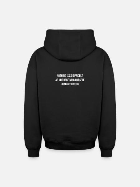 Ludwig Wittgenstein quote - Oversized Heavyweight Unisex Zip Hoodie - black