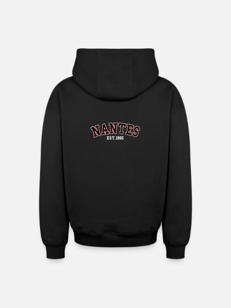 Nantes Est. 1995 - Oversized Heavyweight Unisex Zip Hoodie - black