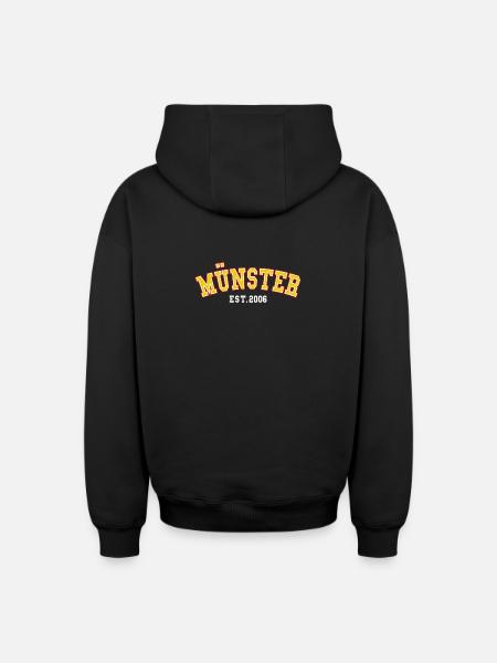 Münster Est. 2006 - Oversized Heavyweight Unisex Zip Hoodie - black
