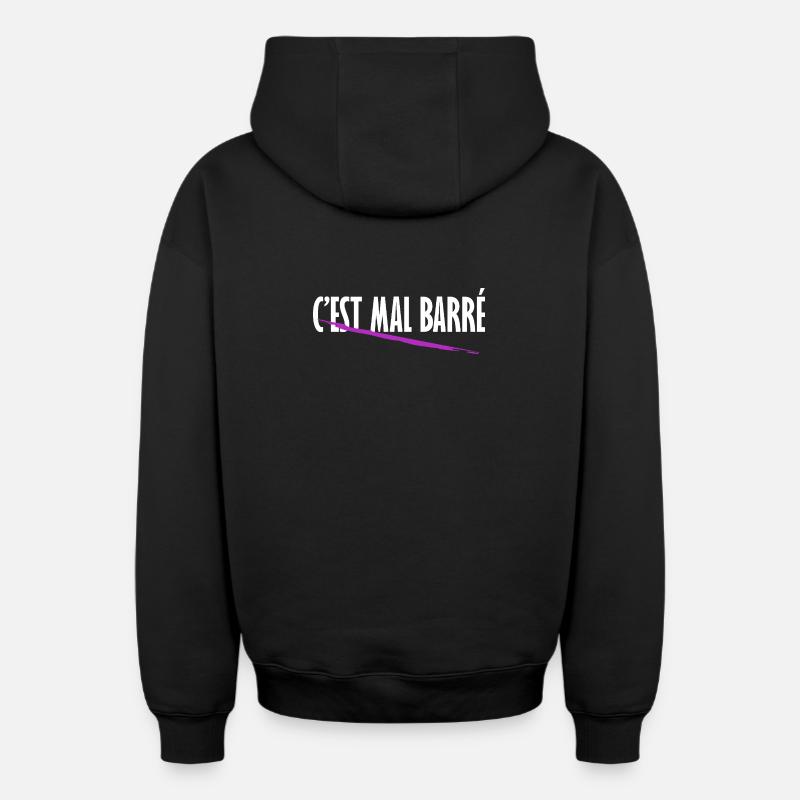 C'est mal barré - Sweat à capuche unisexe zippé oversize épais SPREAD - noir
