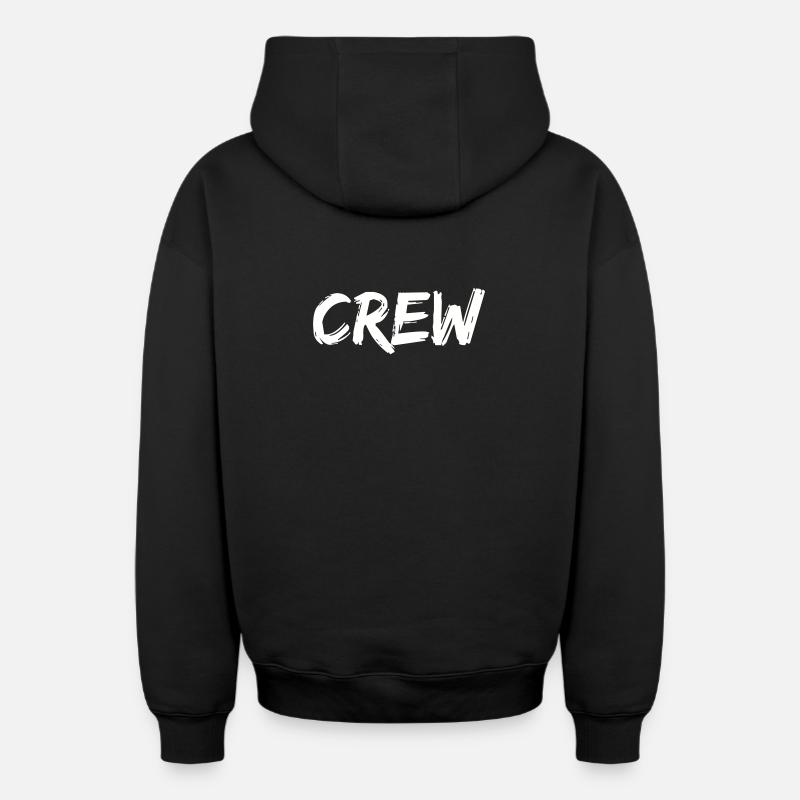 équipage - Sweat à capuche unisexe zippé oversize épais SPREAD - noir