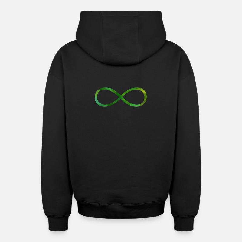 Symbole infinie signe - Sweat à capuche unisexe zippé oversize épais SPREAD - noir