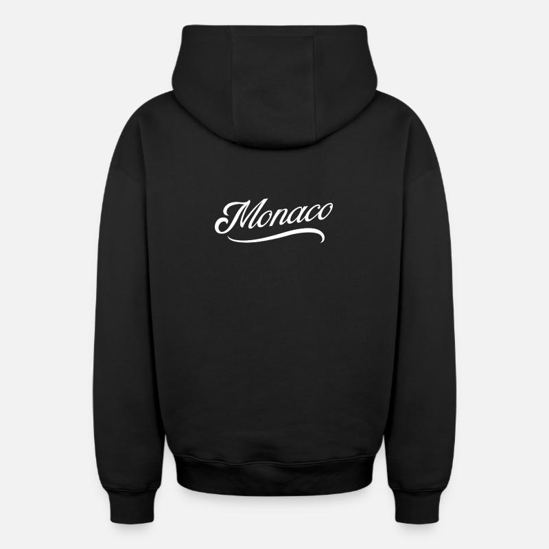 Monaco - Sweat à capuche unisexe zippé oversize épais SPREAD - noir