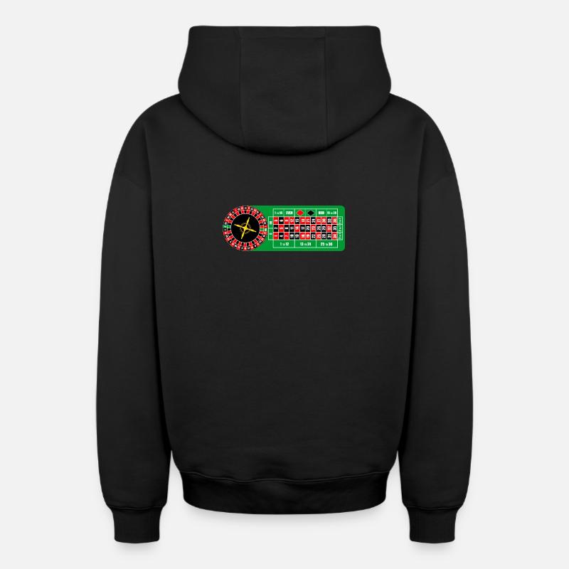 Casino de roulette - Sweat à capuche unisexe zippé oversize épais SPREAD - noir