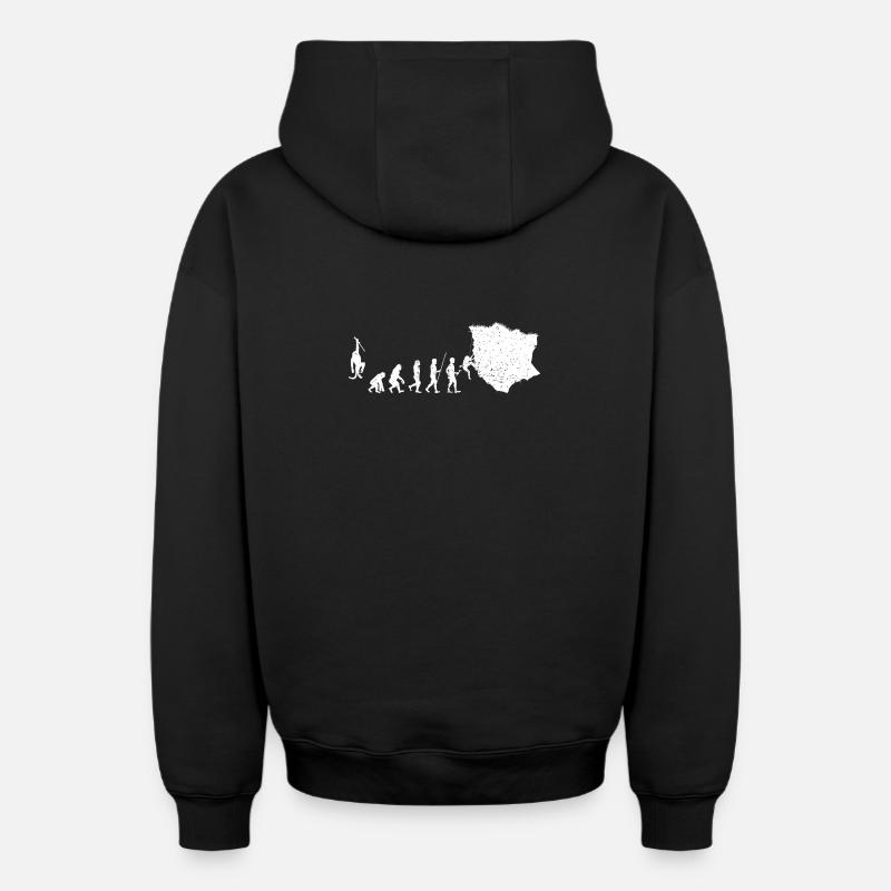 Evolution zur Abenteuer-Silhouette - Oversized Heavyweight Unisex Zip Hoodie - Schwarz