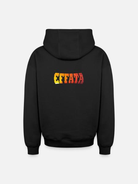 EFFATA - Oversized Heavyweight Unisex Zip Hoodie - black