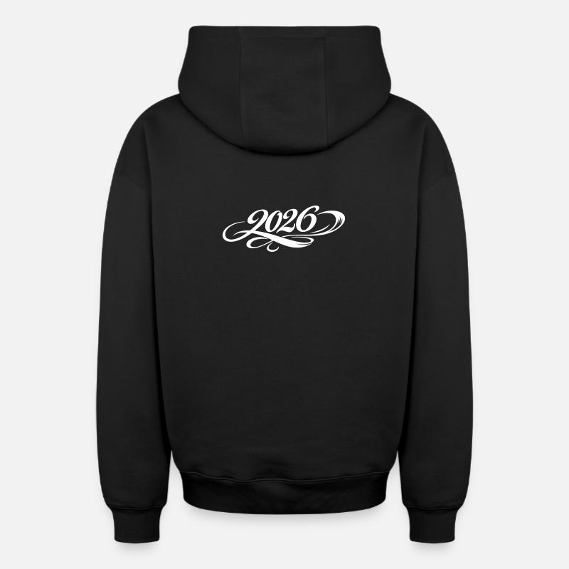Année 2026 - Sweat à capuche unisexe zippé oversize épais SPREAD - noir