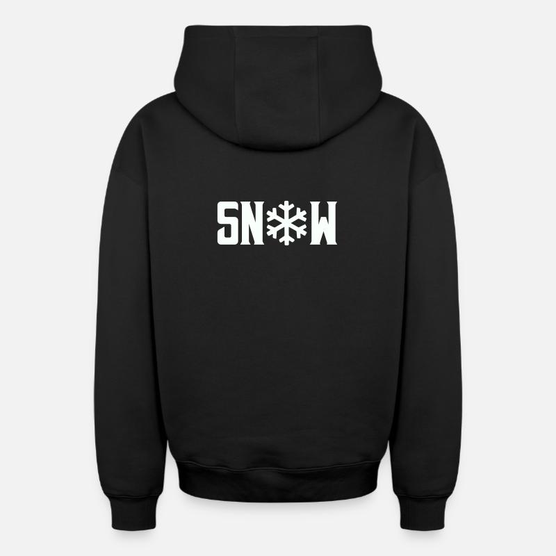 Neige - Sweat à capuche unisexe zippé oversize épais SPREAD - noir