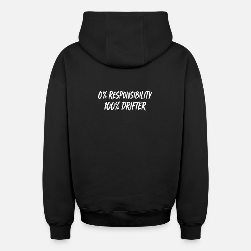 0 % Responsabilité 100 % Vagabond - Sweat à capuche unisexe zippé oversize épais SPREAD - noir