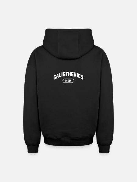 Calisthenics Mom - Oversized Heavyweight Unisex Zip Hoodie - black
