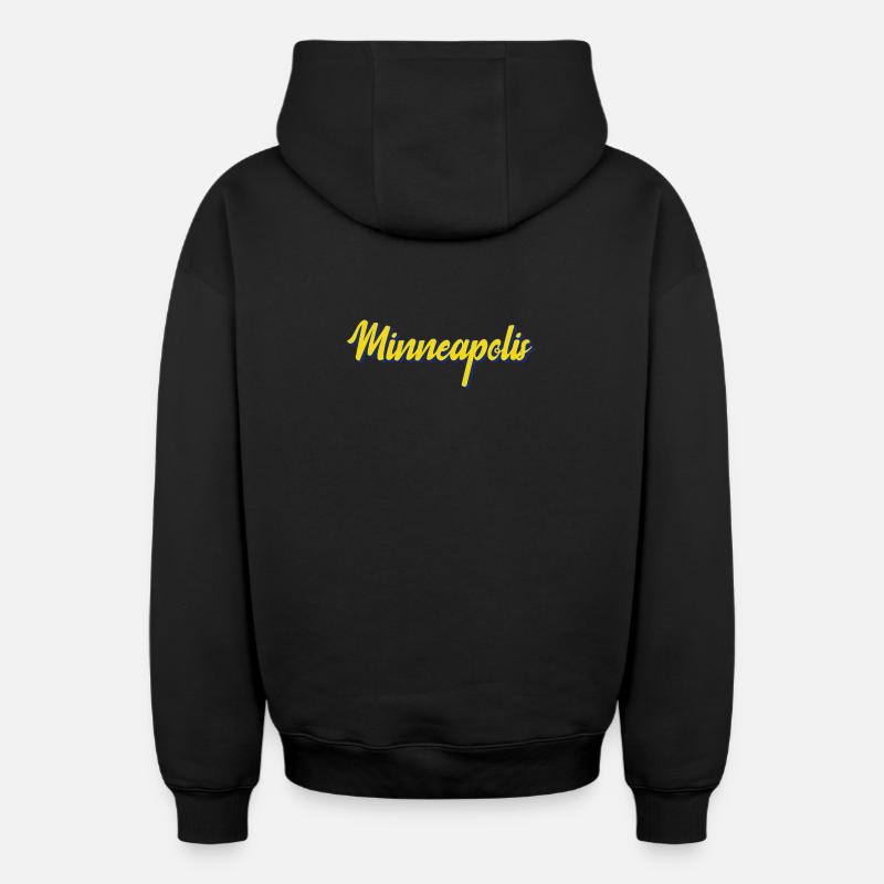 Minneapolis Minnesota - Sweat à capuche unisexe zippé oversize épais SPREAD - noir