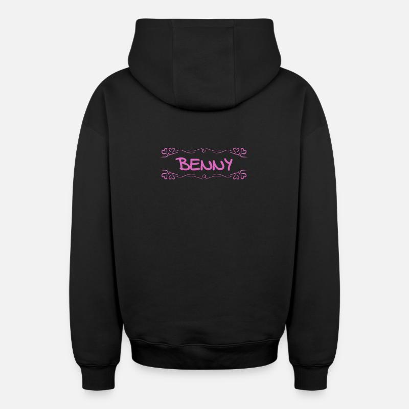 Cadeau pour Benny - Sweat à capuche unisexe zippé oversize épais SPREAD - noir
