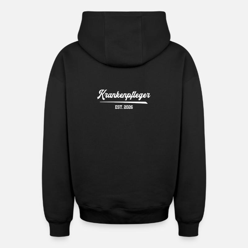 Métier d’infirmière 2026 Infirmière infirmière - Sweat à capuche unisexe zippé oversize épais SPREAD - noir