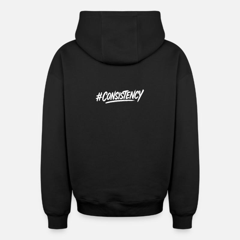 Konsequenz Brush #Consistency - Oversized Heavyweight Unisex Zip Hoodie - Schwarz