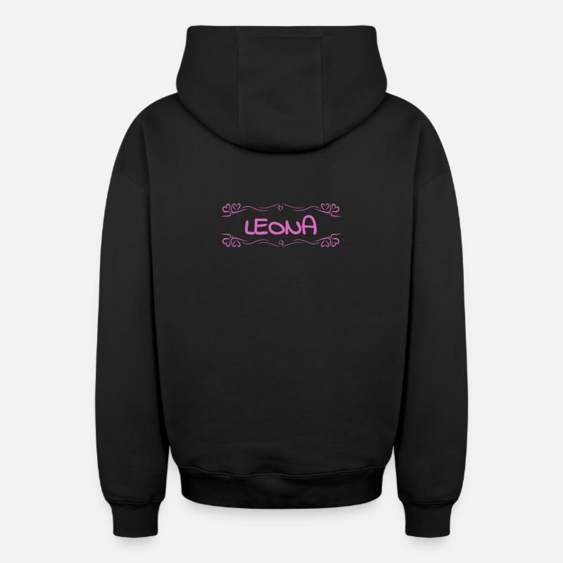 Hearts Leona - Sweat à capuche unisexe zippé oversize épais SPREAD - noir