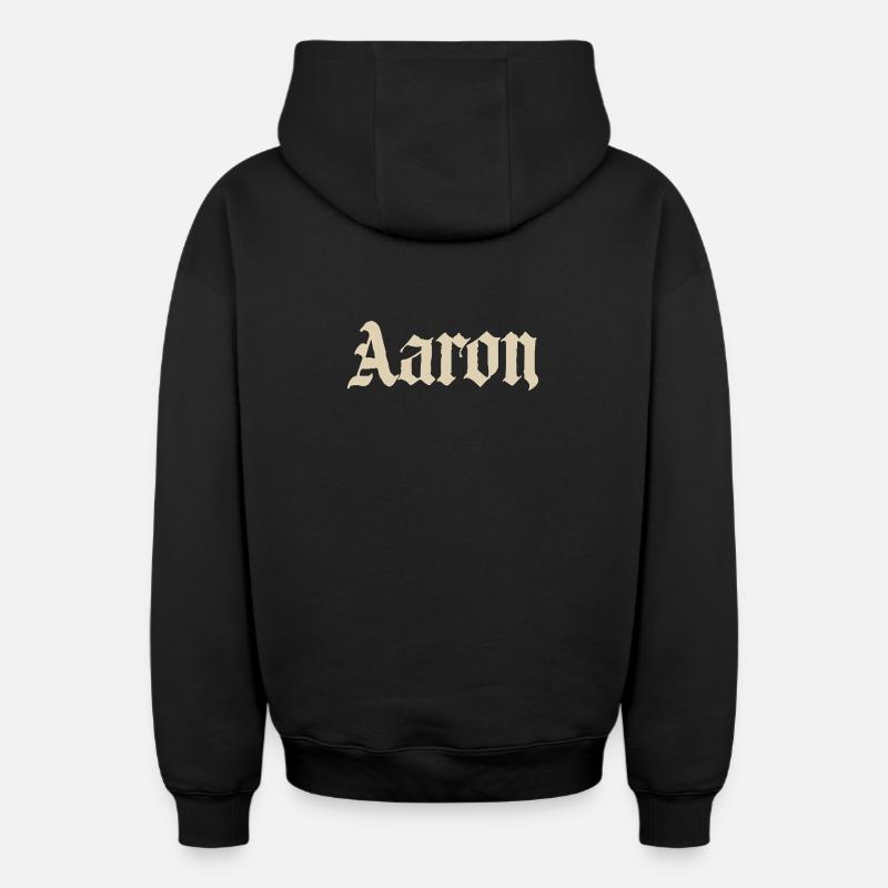 Nom d’Aaron - Sweat à capuche unisexe zippé oversize épais SPREAD - noir