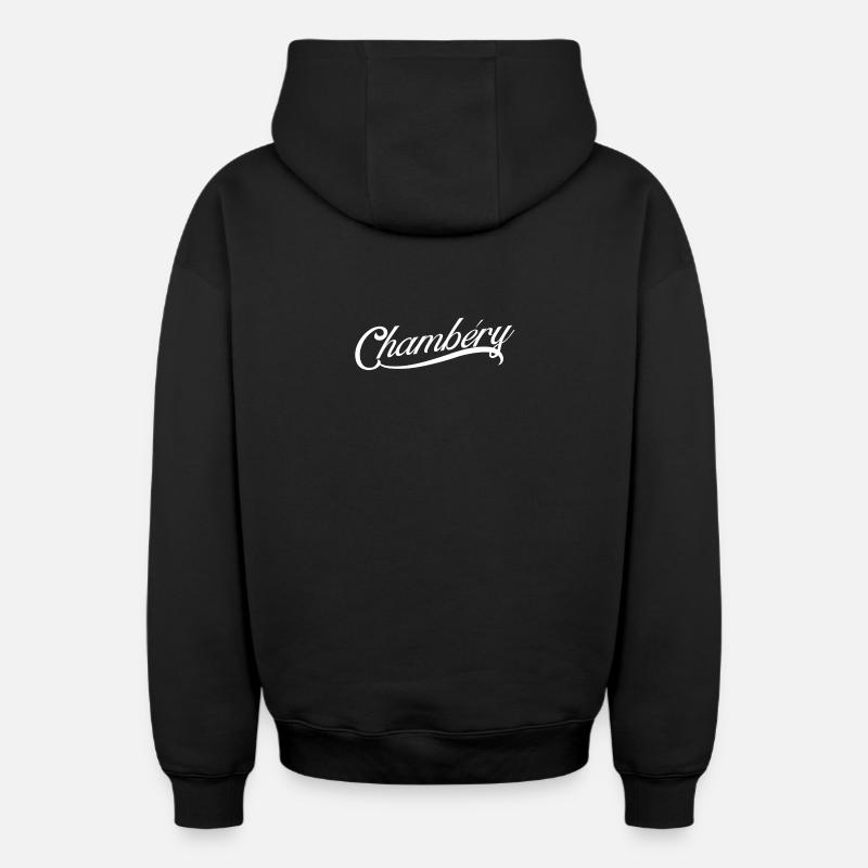 Chambéry - Sweat à capuche unisexe zippé oversize épais SPREAD - noir