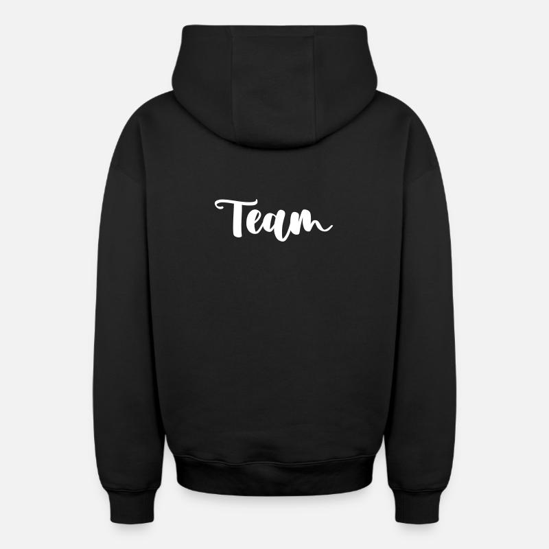 team_01 - Sweat à capuche unisexe zippé oversize épais SPREAD - noir