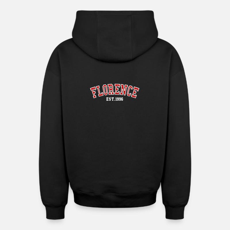 Florence Fondée en 1996 - Sweat à capuche unisexe zippé oversize épais SPREAD - noir