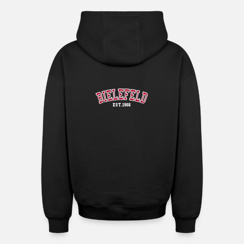 Bielefeld fondée en 1966 - Sweat à capuche unisexe zippé oversize épais SPREAD - noir