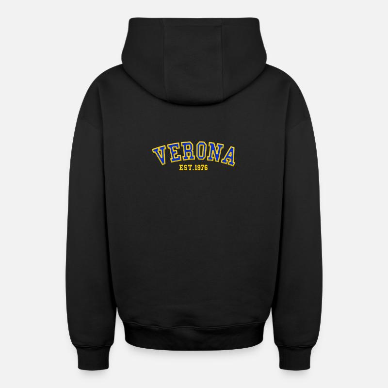 Vérone fondée en 1976 - Sweat à capuche unisexe zippé oversize épais SPREAD - noir