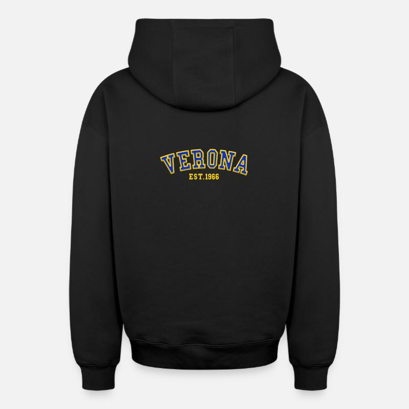 Vérone fondée en 1966 - Sweat à capuche unisexe zippé oversize épais SPREAD - noir