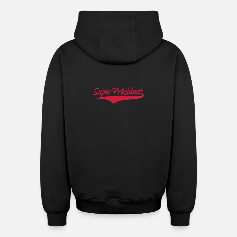 Président - Sweat à capuche unisexe zippé oversize épais SPREAD - noir