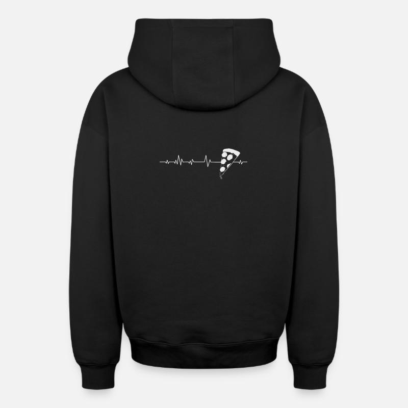 Pizza - Sweat à capuche unisexe zippé oversize épais SPREAD - noir