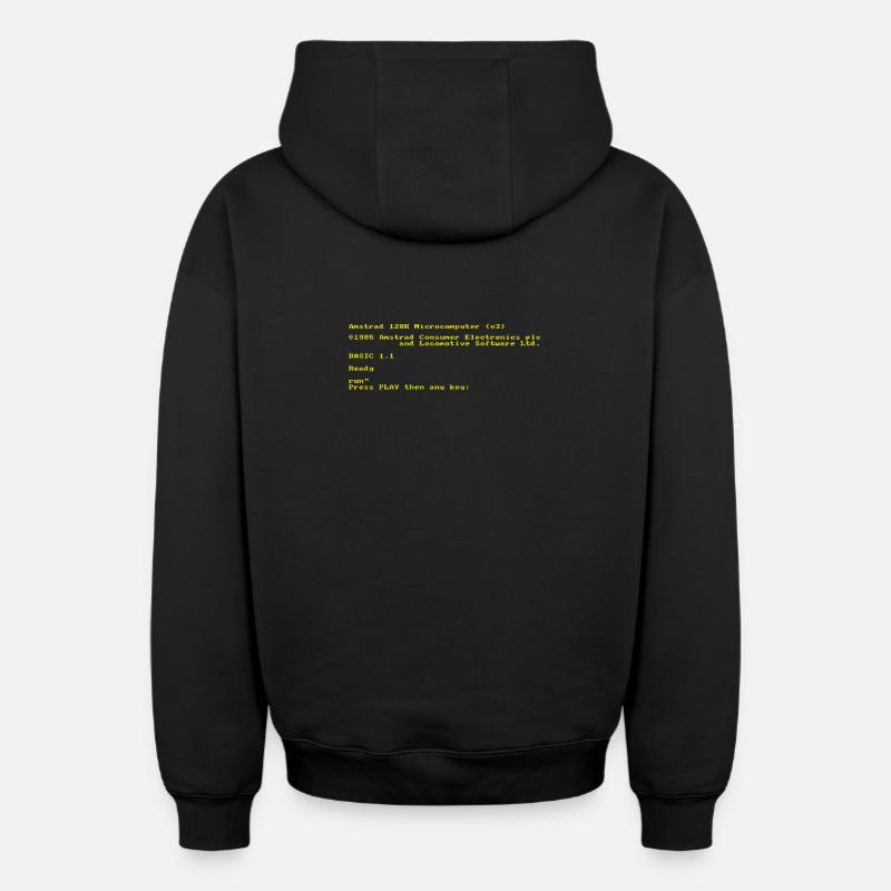 Interface rétro CPC 464 - Sweat à capuche unisexe zippé oversize épais SPREAD - noir