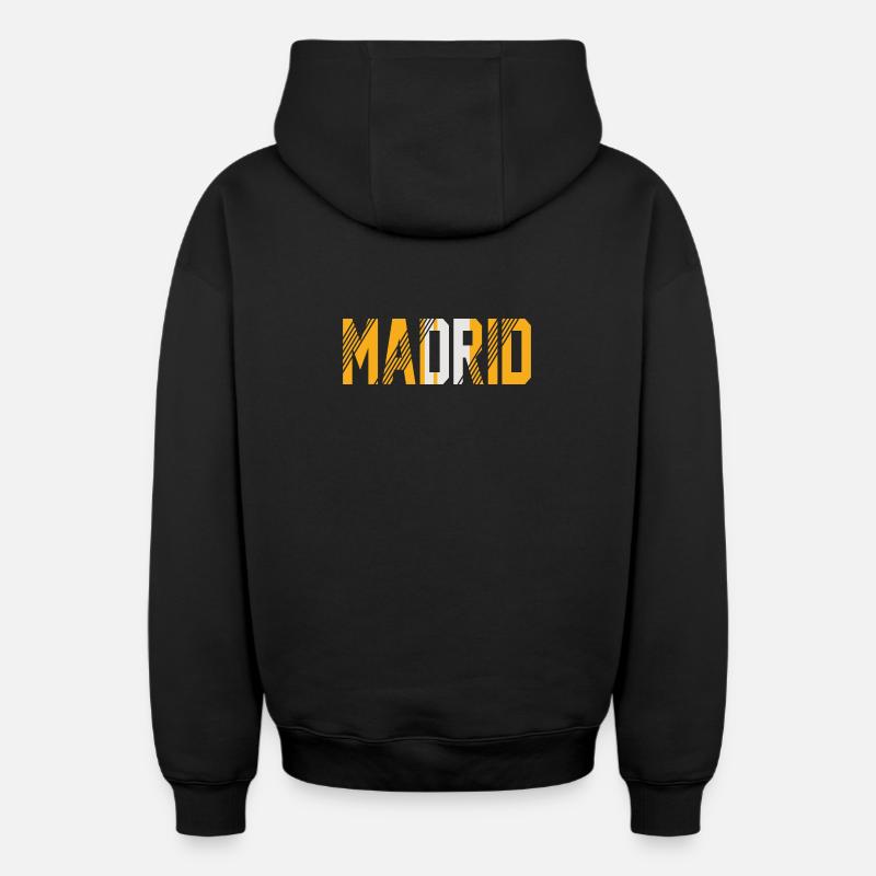 Madrid - Sweat à capuche unisexe zippé oversize épais SPREAD - noir