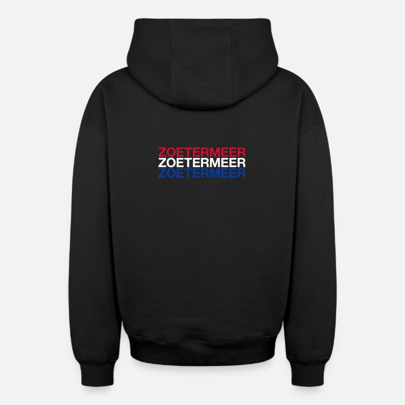 ZOETERMEER Pays-Bas Drapeau des Pays-Bas - Sweat à capuche unisexe zippé oversize épais SPREAD - noir