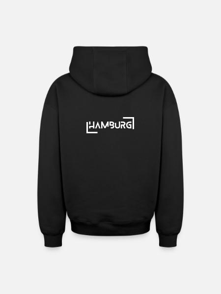 Hambourg - Sweat à capuche unisexe zippé oversize épais SPREAD - noir